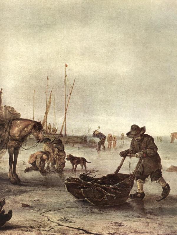 OSTADE, Isaack van Winter Landscape (detail) ag France oil painting art